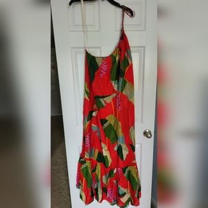 Farm Rio Women's Heliconia Floral Maxi Dress Red